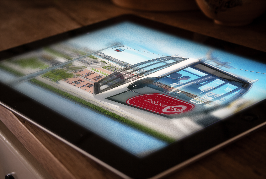 Emirates Cable Car animation to promote tourism around London - viewed on an ipad