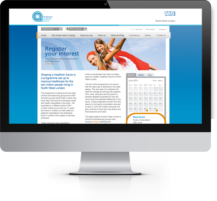 Online Consultation website - NHS North West London