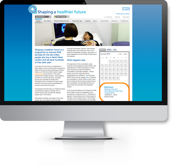 Online Consultation website - NHS North West London