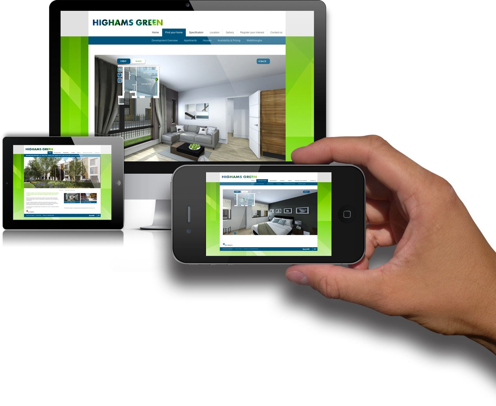 Highams Green Online Property Marketing London - Website, App, Walkthrough and Video