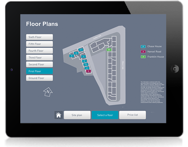 Albany Place Interactive Touchscreen Apartment Finder London