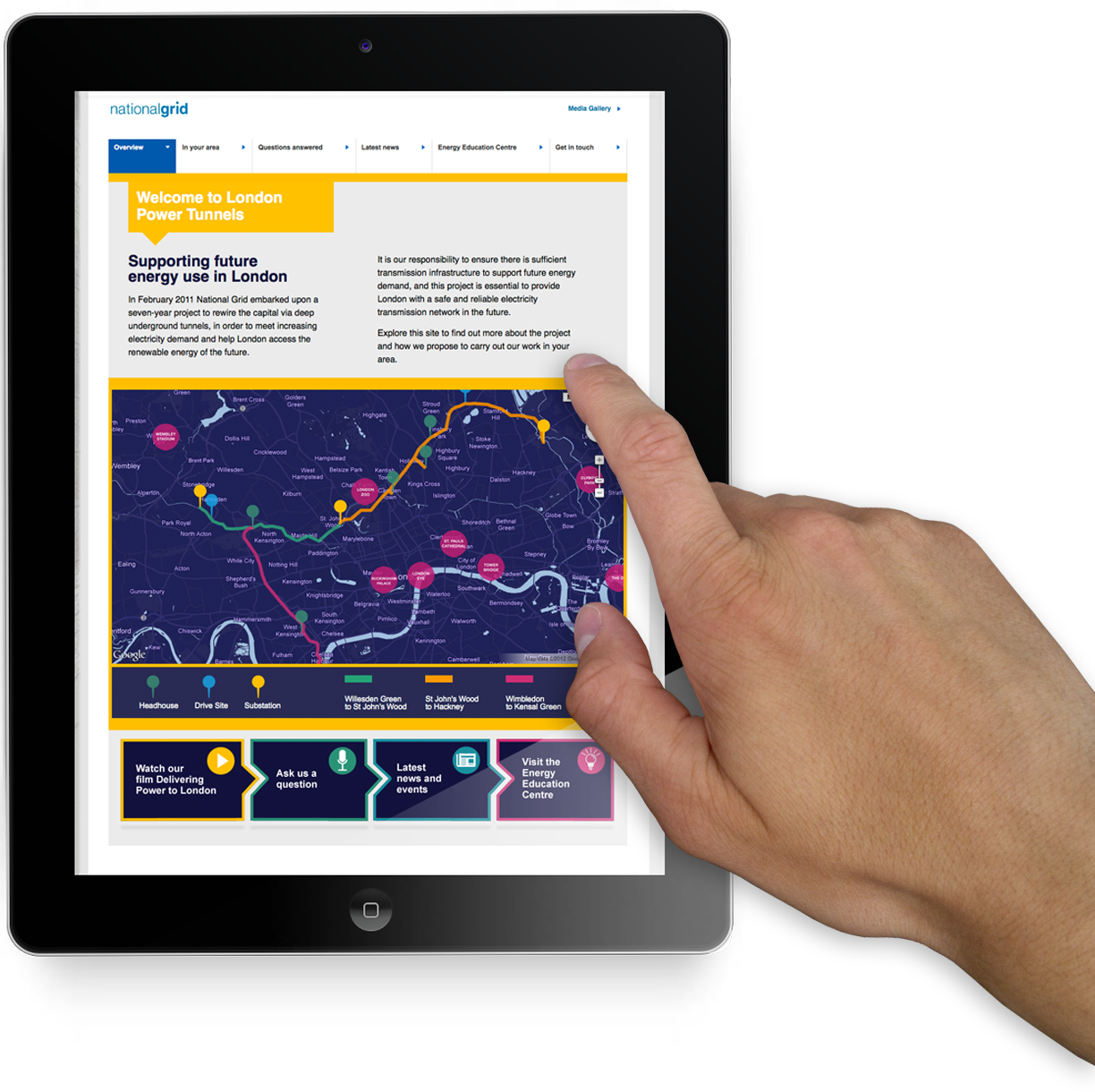 London Power Tunnels Google Map API Tool