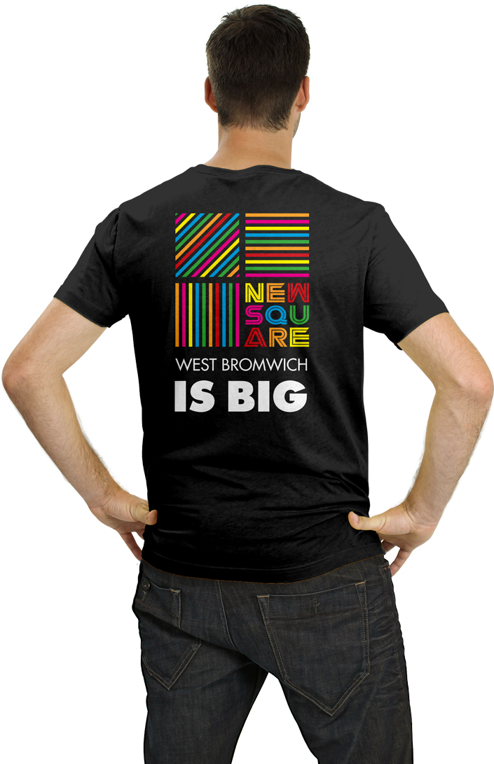 New Square Retail Marketing Branding On Back Of A Tshirt